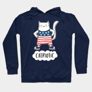 Catriotic - USA - Patriotic Cat in American Flag Suit Hoodie